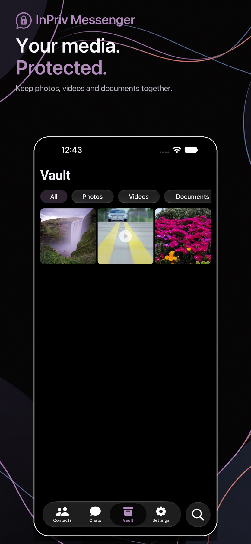 InPriv encrypted media vault